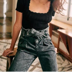 NWT: Sezane - High Waist Paper Bag Trousers